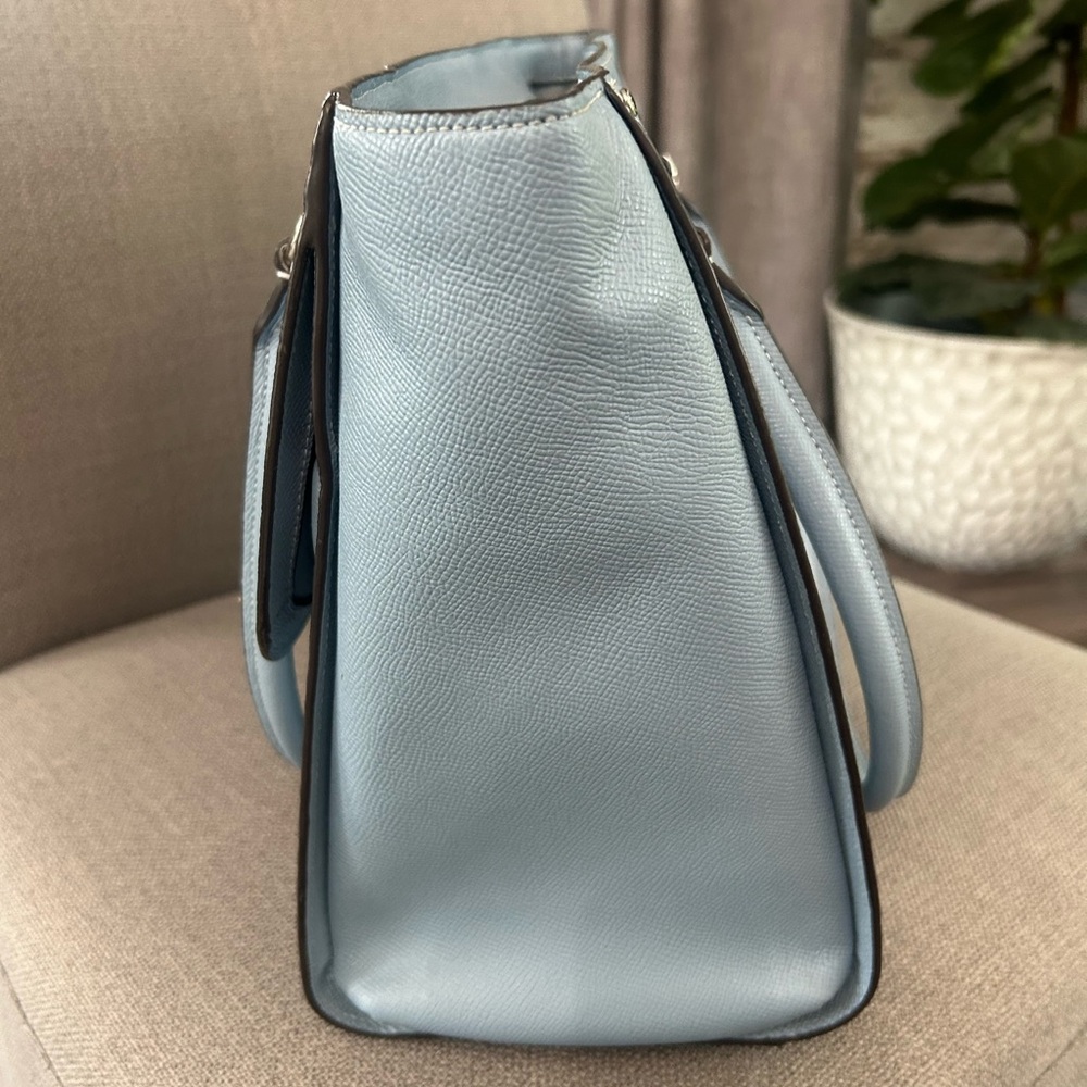 Coach Light Blue Leather Tote - Picture 4 of 6